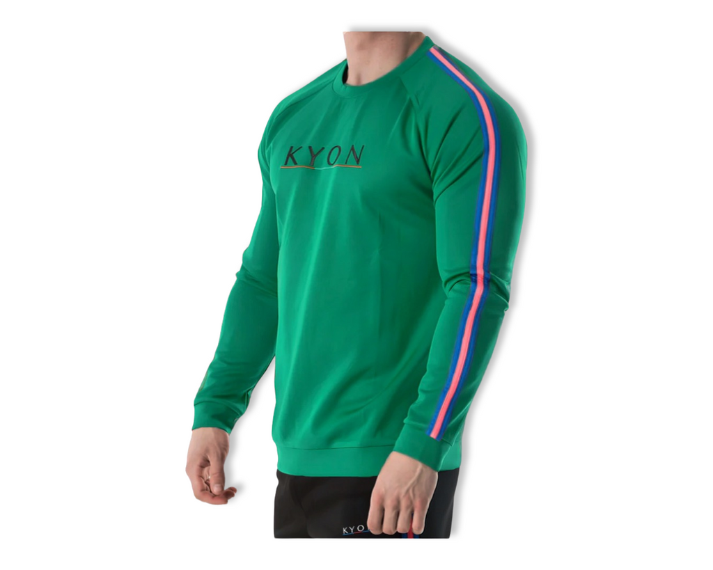 Harka Sweatshirt - Green/ Coral Stripe