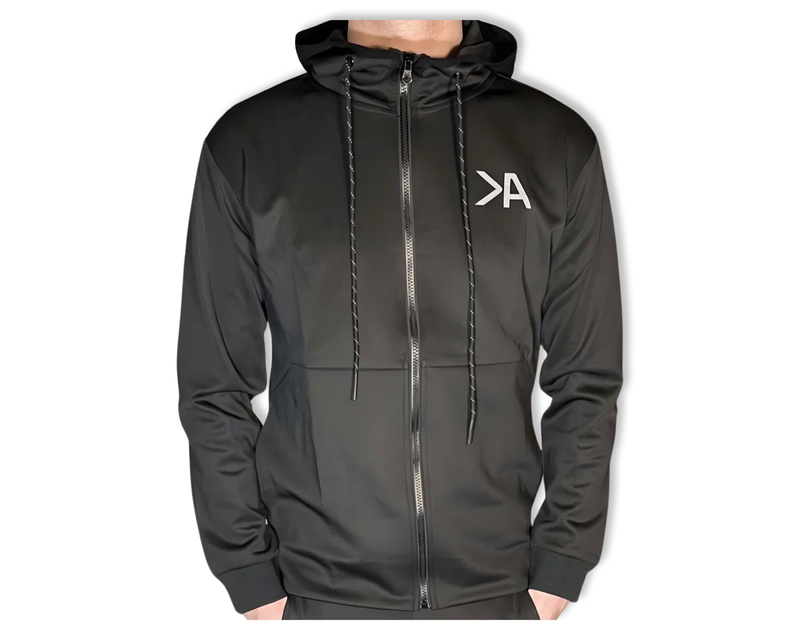 Kraz Zipped Hoodie - Black/ Grey Logo